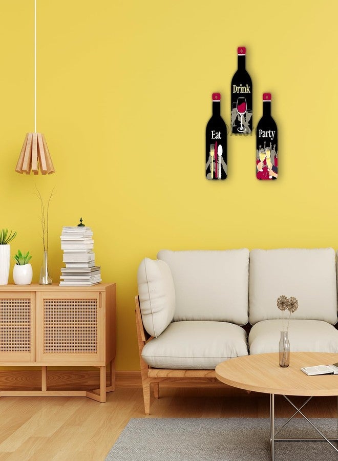 اكستور مجموعة من 3 قطع من ديكورات جدارية خشبية من خشب MDF من Xtore، مثالية لغرفة المعيشة، غرفة النوم، المكتب، المطبخ، أو حتى كقطعة ديكور مميزة لحفلات الطعام والشراب. - Image 2